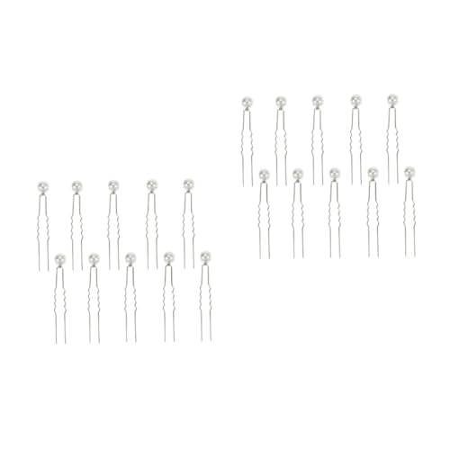 FOMIYES 20 Stck. Teiliges Braut Perlen Haarnadeln U Förmig Rutschfeste Haarklammern mit Kunstperlen Modischer Haarschmuck für Damen und Mädchen bei Hochzeit und Besonderen Anlässen von FOMIYES