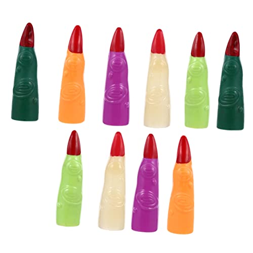 FOMIYES 20 Stk Gefälschte Fingerlinge Falsche Nagelklaue Vampir-cosplay Martain Finger Gruselige Fingerklaue Uñas Postizas Decoradas Falsche Fingernägel Fingerzeiger Mars Halloween Plastik von FOMIYES