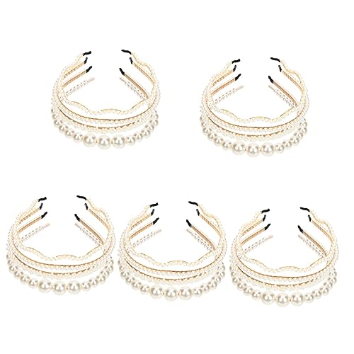 FOMIYES 20 Stk Perlenstirnband Stirnbänder Für Damenhaare Haarschmuck Für Frauen Haarschmuck Für Damen Kopfbedeckungen Für Damen Braut Stirnband Fräulein Jahrgang Legierung Südkorea von FOMIYES