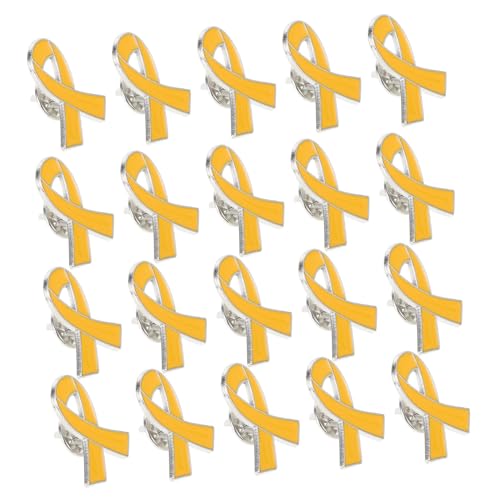 FOMIYES 20 Stück Teiliges Gelbe Emaille Broschen aus Legierung Tropfenversiegelte Awareness Band Anstecknadeln Modisches Schmuckabzeichen zur Unterstützung von Gesundheits und von FOMIYES