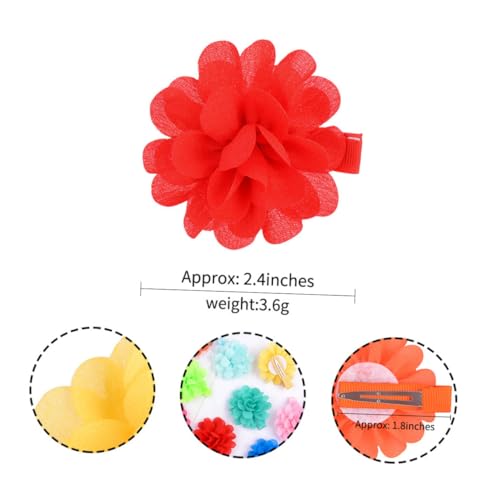 FOMIYES 20 Stück Teiliges Mini Haarklammern für Mädchen Bunte Blumen haarspangen aus Weichem Chiffonstoff Hautfreundlich und Leicht für Jugendliche als Süße Haaraccessoires von FOMIYES