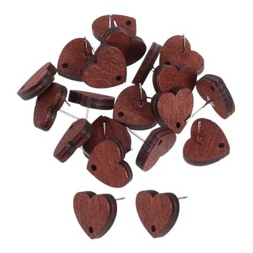 FOMIYES 20stücke Holzausschnitte in Herzform Für Diy-ohrstecker Blanko Unbearbeitetes Holz Für Schmuckherstellung Zur Herstellung Von Ohrsteckern Für Damen Und Mädchen von FOMIYES