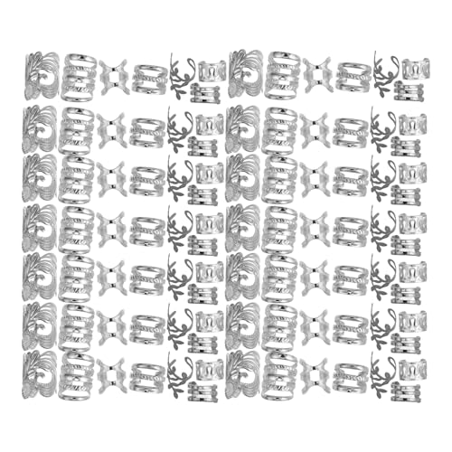 FOMIYES 210 Stück Silberner Haarschmuck Für Zöpfe Verstellbare Metallmanschetten Und Anhänger DIY Haarschmuck Für Frauen Im Und Vintage Stil Für Dreadlocks Und Locs von FOMIYES
