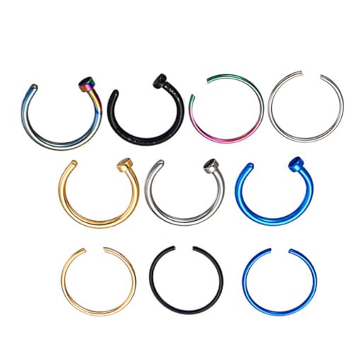 FOMIYES 22 Stück Teiliges Nasenpiercing mit Labret Nostril und C Förmigen Ringen Hautfreundlich Langlebig Polierte Oberfläche Geeignet für Frauen und Tägliches Tragen von FOMIYES