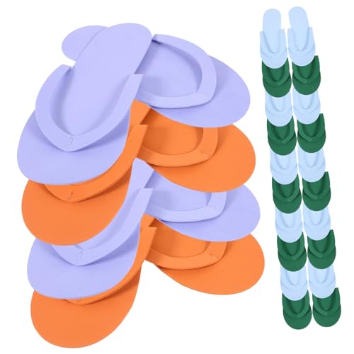 FOMIYES 24 Paare EVA Einweg Badeslipper Skidproof Pediküre Slipper Universalgröße für Damen Herren Hotel Spa Strand Party Leichte Praktische Gästepantoffeln aus Zufällige Farbe von FOMIYES