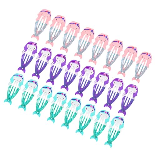 FOMIYES 24 Stck Teiliges Meerjungfrau Haarklammern Bunte Metall Haarspangen für Mädchen Glitzernde Haarschmuck Clips Sicher Bequem Farbenfroh für Kinderfrisuren von FOMIYES