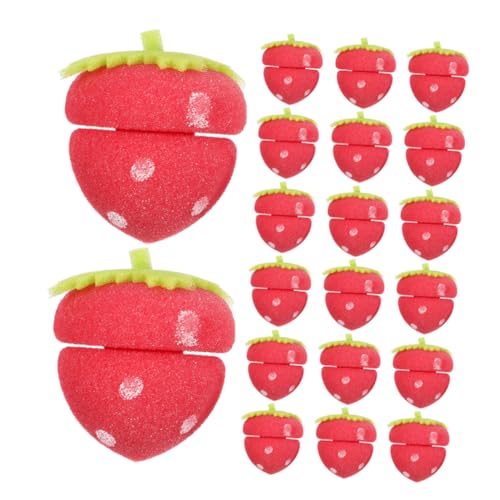 FOMIYES 24 Stück Haar Styling Lockenwickler aus Schwamm Erdbeerform für Gesunde Weiche Locken für Mädchen und Selbstgemacht Haarstyling während Nacht von FOMIYES
