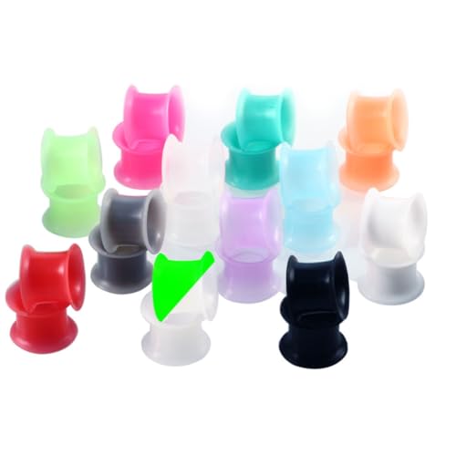 FOMIYES 24 Stück Teiliges Silikon Ear Tunnel Plugs Weiche Ohr Expanders Doppelt Geflared Ear Stretchers Bunte Piercing Schmuck für Frauen Bequemes Modisches Ohrdehnungszubehör von FOMIYES