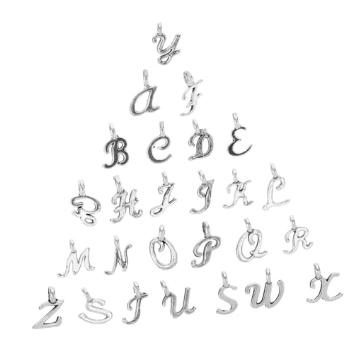 FOMIYES 26 Stück Brief Anhänger Herstellung Alphabet Reiz Halskettenzauber Schlüsselbund Charms für DIY-Schmuck Kleine Schmuckanhänger Charms für Heimwerker Zinklegierung Silber FOMIYES 26 Stück Brief Anhänger Herstellung Alphabet Reiz Halskettenzauber Schlüsselbund Charms für DIY-Schmuck Kleine Schmuckanhänger Charms für Heimwerker Zinklegierung Silber von FOMIYES