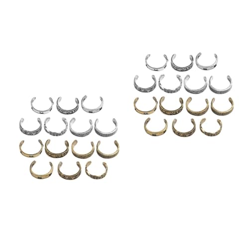 FOMIYES 28 Stck. Teiliges Zehenring für Damen Kleine Hohl Gearbeitete Zehenringe Metall Geschnitztes Design Leichter Fußschmuck Gold und Silber und Einfach zu Tragen von FOMIYES