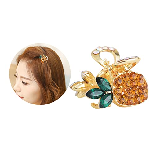 FOMIYES 2st Haarschmuck Für Mini-haarkralle Schlüsselanhänger Für Frauen Ananas- Haarspange. Ananas- Haarnadel Kleine Haarklemme Ananasclips Für Haare Golddekor Metall Legierung Fräulein von FOMIYES