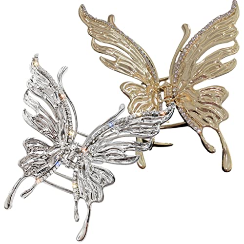 FOMIYES Schmetterlingsclips 2er-set Haarklammern Für Damen Diamantverzierungen Stilvoll Und Bequem Zufällige Farbe von FOMIYES