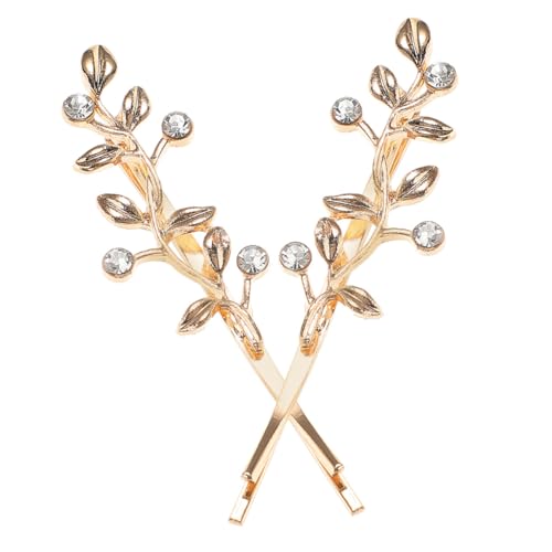 FOMIYES 2St Haarschmuck Haarnadel Patch aufnähen Lamellengriff Stickerei-Aufkleber Glitzernde Haarclips Alltags Haarschmuck Haarspangen aus Metall Dekoration Haarspangen Legierung Golden von FOMIYES