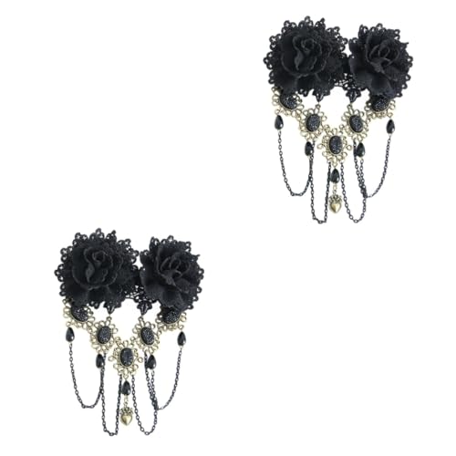 FOMIYES 2St Haarspangen für Frauen Haarschmuck für Damenclips Haarklammer Haarnadel Frauen Haarspange Rosen Haarspange Europäisch und amerikanisch Kopfbedeckung Ausgabekarte Fräulein von FOMIYES