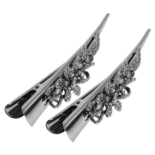 FOMIYES 2 Stück Haarspangen Mit Strasssteinen Aus Metall Kopfbedeckung Für Frauen Dekorative Flache Haarspangen Für Damen Abschlussball-accessoires von FOMIYES