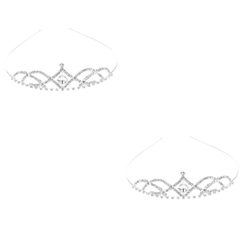 FOMIYES 2St Krone Stirnband Strasskrone für Damen Tiara für Frauen Kinder-Tiara präsente weihnachten geldgeschenke weihnachten haarreifen damen Hochzeitskrone Weibliche Krone Legierung von FOMIYES