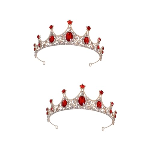 FOMIYES 2St Krone vintage barocke königin barocke Diademe Strass Hochzeit Kopfschmuck Bauchband Braut- Tiara Haarschmuck Strass Diademe Koreanisch Kopfbedeckung Haare hoch Bankett Strass von FOMIYES