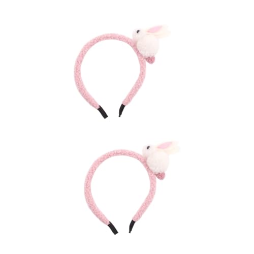 FOMIYES 2St Osterbenny Stirnband Party-Cosplay-Stirnbänder Ostern Stoffhase Haarband geschenk Hasenohren-Stirnband Kaninchen-Stirnband Tier Kopfbedeckung schmücken Haarschmuck Mädchen Rosa von FOMIYES