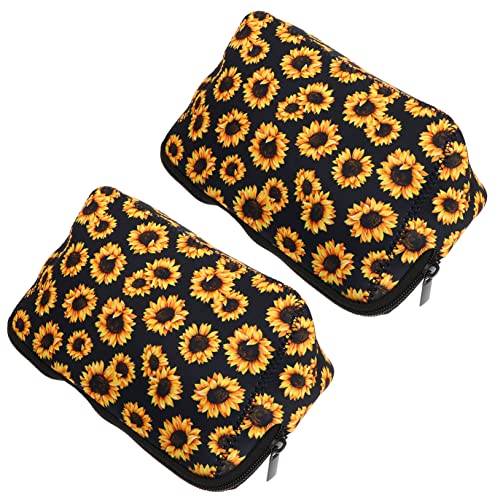 FOMIYES 2stücke Kosmetiktasche Mit Reißverschluss Schminktasche Aus Gummi Reise-kulturtasche Für Make-up Und Nagellack Organizer Für Kosmetika Und Toilettenartikel Blumenmuster-Design Für von FOMIYES