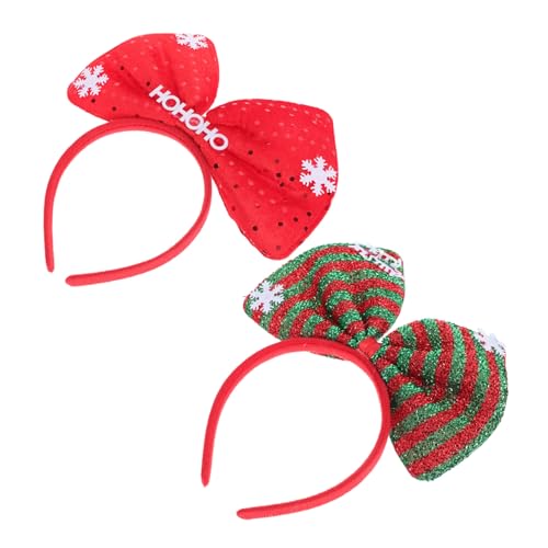FOMIYES Verschleißfestes Haarband Mit Schleife 2 Stück Weihnachts-stirnbänder Zartes Schleifen-design Für Cosplay Weihnachtsfeier von FOMIYES