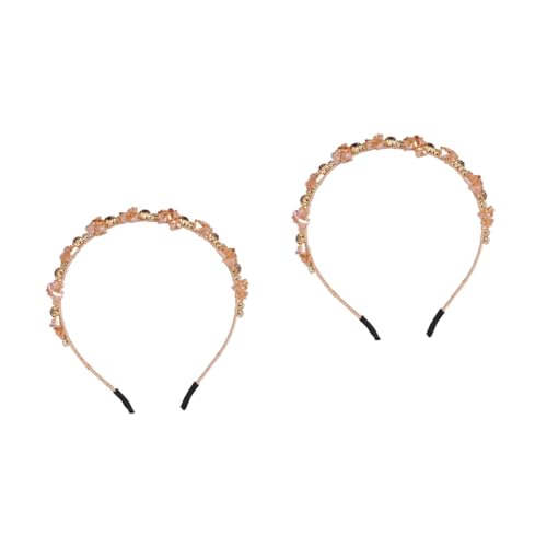 FOMIYES 2St Stirnband Haarband Kopfbedeckung für Damen Braut-Tiara elegant hair- Haargummi Kopfbedeckungen für Frauen Haarversorgung Mosaik- Perlen Diamant Fräulein von FOMIYES