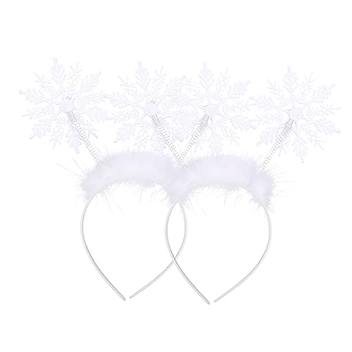 FOMIYES Haarreifen Schneeflocke Weihnachtsband Haarband Für Weihnachten Weiß 2er Set von FOMIYES