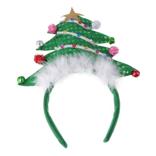 FOMIYES 2St Weihnachtsbaum-Stirnband kinder haarschmuck weihnachtsgeschenke für kinder Kopfbedeckungen für Damen funkeln Haargummi weihnachtsbaum haarband Weihnachtshaarband Hut Pailletten von FOMIYES