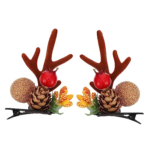 FOMIYES 2pcs Kinder Haarnadel Rentier Geweih Haar Clip Weihnachten Kopfschmuck Decor von FOMIYES