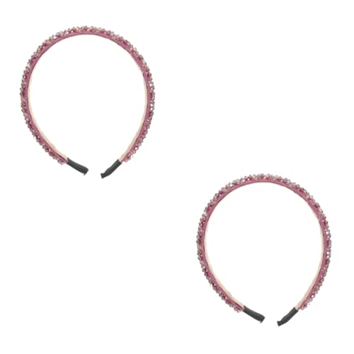 FOMIYES 2St barockes Strasshaar Make-up-Stirnbänder Stirnbänder für Damenhaar Stirnband Haarbänder glänzender Kopfschmuck Strass-Kopfschmuck Mädchen schmücken Schal Kopfbedeckung Braut von FOMIYES