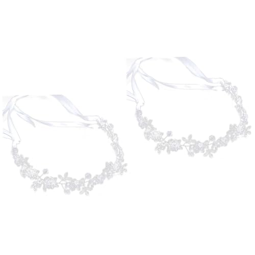 FOMIYES 2St hochzeit kopfschmuck hochzeitshaar schmuck wedding hair accessories Stirnband Haargummi Haarschmuck für die Hochzeit Kopfschmuck für die Braut Hochzeitskleid Kopfbedeckung von FOMIYES