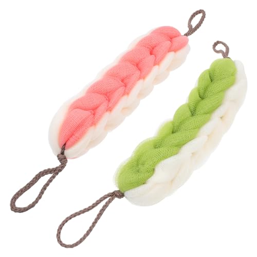FOMIYES Bad Peeling Wäscher Streifen Badetücher Lanyard Reichhaltige Schäumen 2 Stücke von FOMIYES