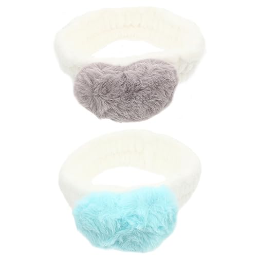 FOMIYES 2st Liebe Stirnband Gesichtswaschstirnband Dusche Haarband Kopftuch Waschen Damen Stirnbänder Duschkopf-wraps Plüsch-stirnband Fräulein Korallenvlies Französischer Frottee Kosmetik von FOMIYES