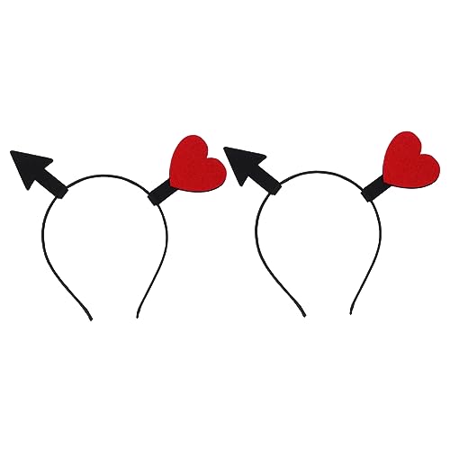 FOMIYES 2St valentinstag stirnband hair accessories for girls hochzeitshaar schmuck hochzeitsdekoration genschenkideen hochzeitdeko Liebe Haarschmuck Requisiten Kopfbedeckung Damen Vlies von FOMIYES
