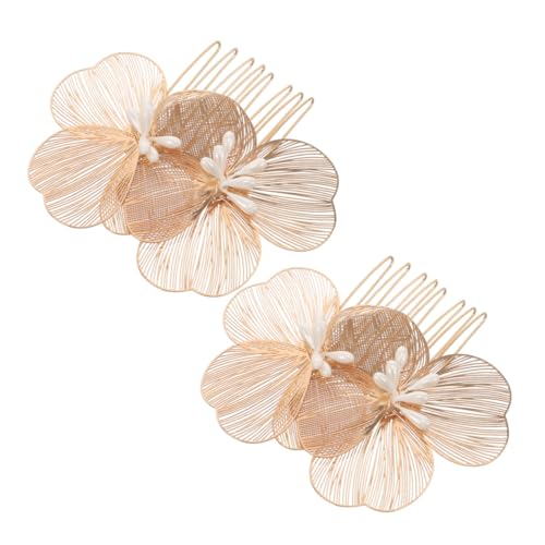 FOMIYES 2Stücke Goldene Haarkämme für Hochzeiten Brautschmuck Kopfschmuck mit Perlen Eleganter Haarschmuck für Damen für Festliche Anlässe und Besondere Events von FOMIYES