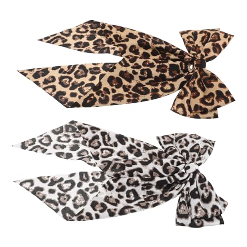 FOMIYES 2stücke Leopardenmuster-haarklammern Mit Schleife Große Rutschfeste Klammern Für Frauen Mädchen Haarschmuck in Leopardenoptik Passend Für Verschiedene Anlässe von FOMIYES