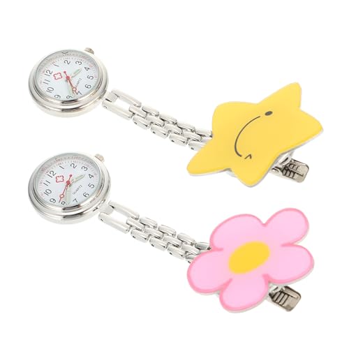 FOMIYES 2 Stück Leuchtende Hängeuhr für Krankenschwestern und Ärzte Retro Taschenuhr mit Clip Elektronische Uhr Leicht Ablesbar Medizinisches Zubehör von FOMIYES