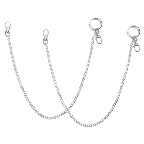 FOMIYES 2stücke Herren Hosenketten Aus Metall Mit Schlüsselanhänger Verstellbare Gürtelkette Für Jeans Und Geldbörse Geeignet Für Punk-Stil Accessoires von FOMIYES