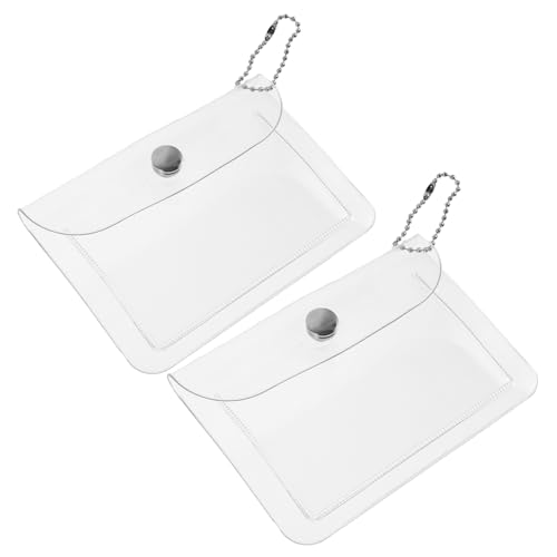 FOMIYES 2Stücke Transparentes Kartenetui Multifunktionale Aufbewahrungstasche für Kleingeld Schlüssel Dokumente für Reisen Einkaufen Party Mit Knopfverschluss von FOMIYES