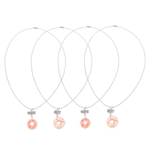 FOMIYES 2sätze Donut Anhänger Freundschaftskette Für Freundin Geschenk Cartoon Schmuck Halskette Mädchen Freundschaftsgeschenk Leuchtende Farben Langlebige Legierung von FOMIYES