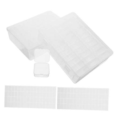 FOMIYES 2sätze Perlen-organizer-box Aus Kunststoff Mit Mehreren Fächern Und Etikett Organizer Zur Schmuckherstellung Für Diamanten Strasssteine Und Bastelbedarf Reisefreundlich Und von FOMIYES