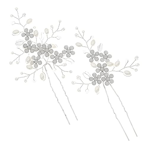 FOMIYES 2st Braut Haarnadel Japanische Haarstäbchen Hochzeit Strass Haarnadel Für Bräute Asiatische Haarnadel Strass-haarnadel-accessoires Für Haargabel China Hochzeitskleid Damen Perle von FOMIYES