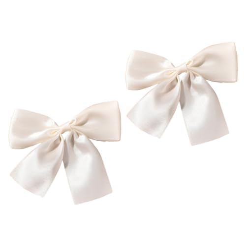 FOMIYES 2st Braut Hochzeit Weiße Haarschleifen Für Mädchen Bow Hair Tie Haarspangen Mit Schleife Haarschmuck Für Frauen Und Mädchen Haarschleifenklammer Baby Kleinkind Stoff Schal von FOMIYES