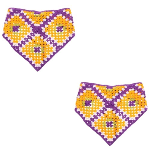 FOMIYES 2st Dreieckiges Stirnband Damen Kopftuch Damen Schal Gehäkeltes Bandana Abschmink Haarband -bandana- Make up Stirnband Damenschal Krankenschwester Violett Haarschmuck Stoff Weben von FOMIYES