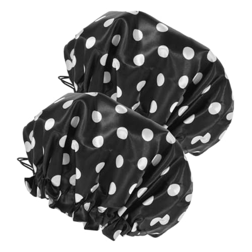FOMIYES 2stücke Duschhaube Für Damen Satin Haarhaube Wiederverwendbar Sauna Hut Mit Elastischem Band Zum Duschen Schutz Für Lange Haare von FOMIYES