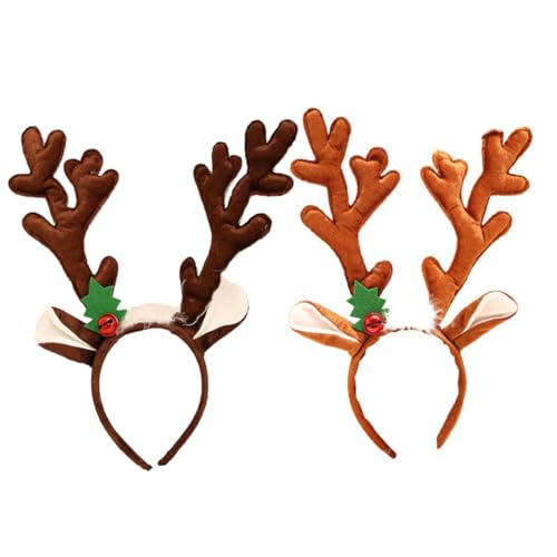 FOMIYES Weihnachts-haarband Mit Geweih-design 2-teiliges Set Nicht Weich Für Weihnachtsdekoration Geburtstagsparty Urlaub Maskerade von FOMIYES