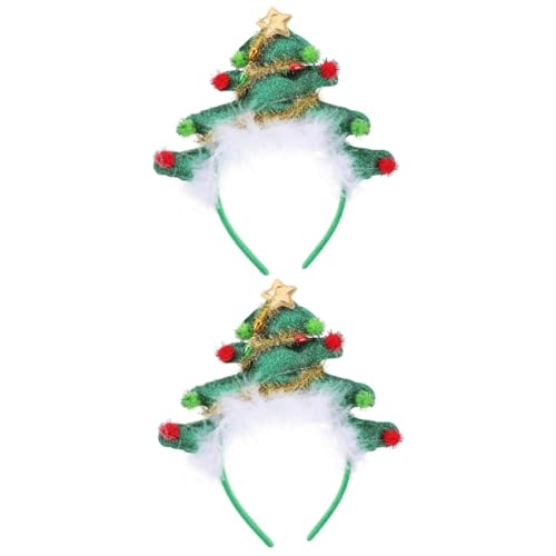 FOMIYES 2St Party-Stirnband Frauen Haarbänder für Damenhaar Urlaub Stirnbänder Baum Kopfschmuck pom Frau Haarband Haarreifen für Mädchen Weihnachten Weihnachtsbaum Rock Geschenk Kind Stoff von FOMIYES