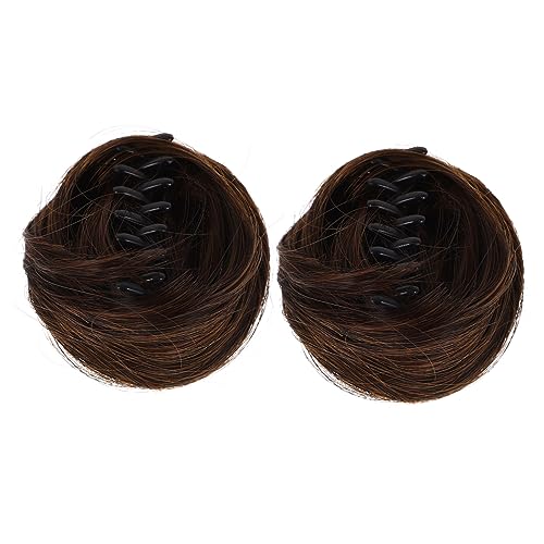 FOMIYES 2st Hochsteckfrisuren, Synthetischer Chignon Clip Scrunchies-brötchen Synthetisches Perücke Brötchenverlängerungen Für Frauen Braut Haar Hochtemperaturdraht Knospe Kopf von FOMIYES