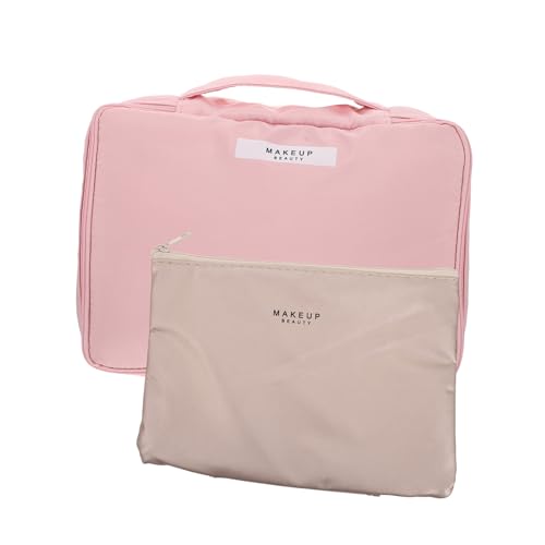 FOMIYES 2st Kosmetiktasche Koffer Organizer-Taschen Reise-Organizer-Taschen Tragbare Kulturtasche wasserdichte Aufbewahrungstasche Kulturbeutel Rosa Reisetasche Nylon Reisen Mädchen Herz von FOMIYES