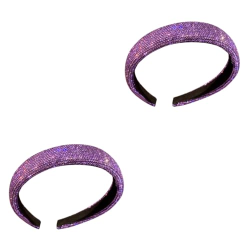 FOMIYES 2st Lila Strass Stirnband Festival-haarschmuck Haarschmuck Für Damen Haarschmuck Für Kinder Haarschmuck Aus Strass Bühnen-stirnband Violett Fräulein Jahrgang Strasssteine Changchun von FOMIYES