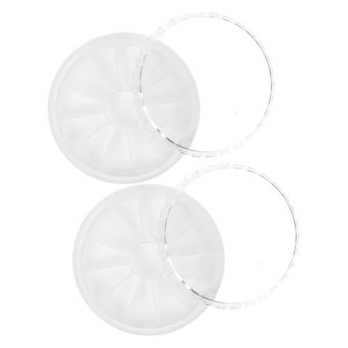 FOMIYES 2 Stück Aufbewahrungsbox für Nagelsteine 12 Fächer Drehbar Nagelkunst Zubehör Organizer Transparent für Maniküre und Nail Art von FOMIYES